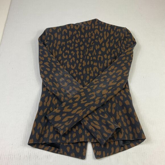 Rachel Roy Womens Blazer Cheetah Print Button Front Long Sleeve Jacket Size XS - Picture 10 of 12